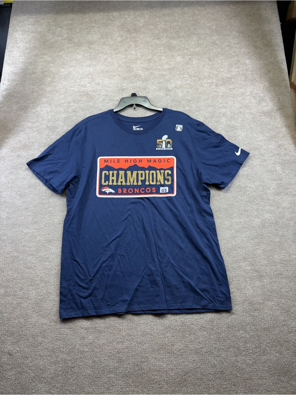 Nike Denver Broncos Mile High Magic Champions T-Shirt Size Xl